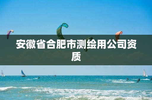 安徽省合肥市测绘用公司资质