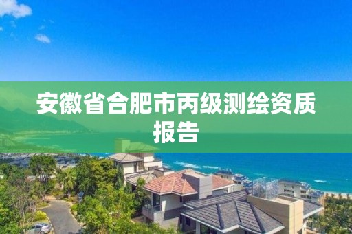 安徽省合肥市丙级测绘资质报告