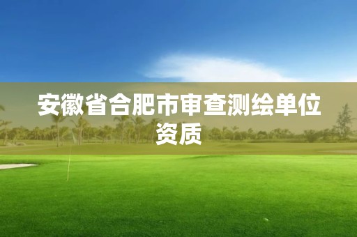 安徽省合肥市审查测绘单位资质