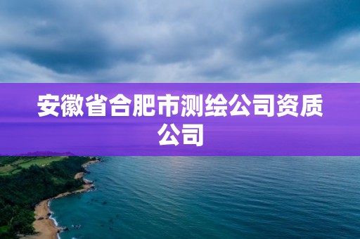 安徽省合肥市测绘公司资质公司