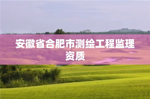 安徽省合肥市测绘工程监理资质 安徽省合肥市测绘工程监理资质