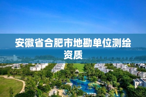 安徽省合肥市地勘单位测绘资质