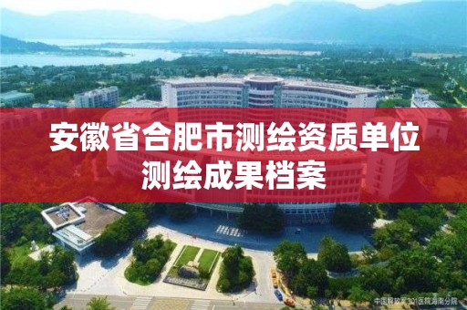 安徽省合肥市测绘资质单位测绘成果档案