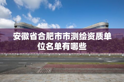 安徽省合肥市市测绘资质单位名单有哪些