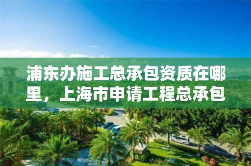 浦东办施工总承包资质在哪里，上海市申请工程总承包试点单位