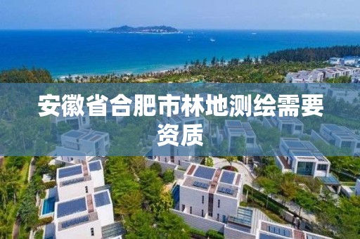 安徽省合肥市林地测绘需要资质