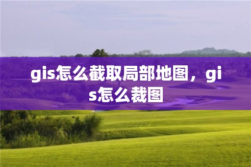 gis怎么截取局部地图，gis怎么裁图