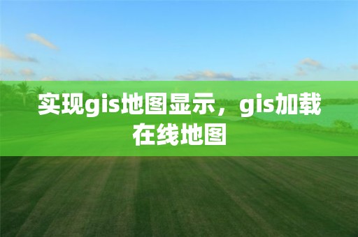 实现gis地图显示，gis加载在线地图