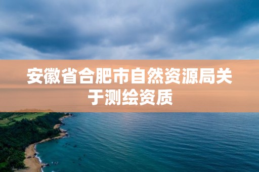 安徽省合肥市自然资源局关于测绘资质