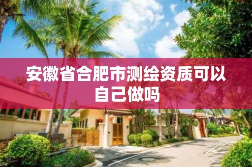 安徽省合肥市测绘资质可以自己做吗