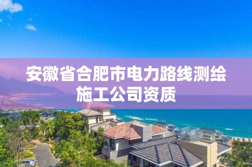 安徽省合肥市电力路线测绘施工公司资质