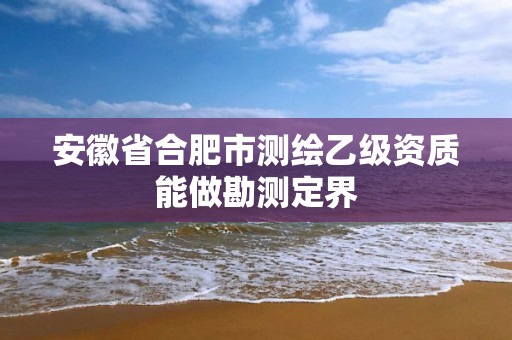 安徽省合肥市测绘乙级资质能做勘测定界