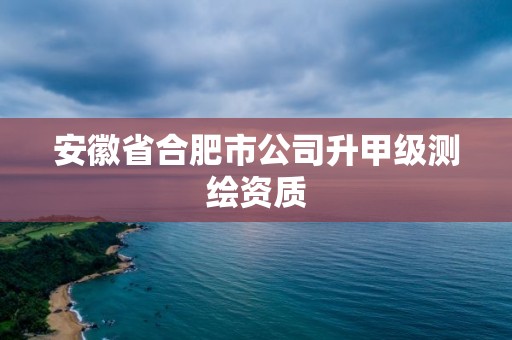 安徽省合肥市公司升甲级测绘资质