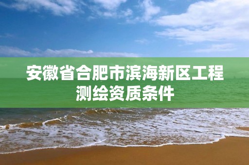 安徽省合肥市滨海新区工程测绘资质条件