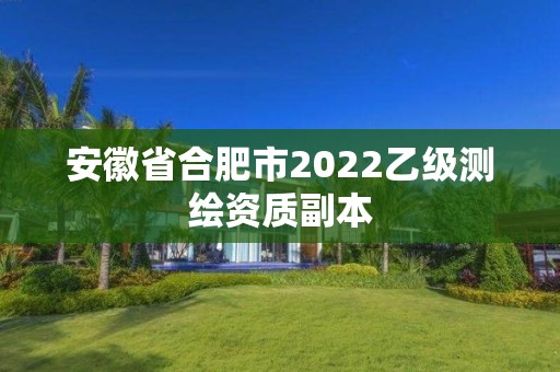 安徽省合肥市2022乙级测绘资质副本