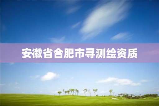 安徽省合肥市寻测绘资质