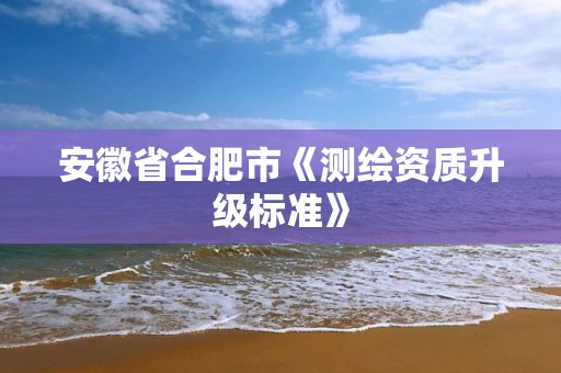 安徽省合肥市《测绘资质升级标准》