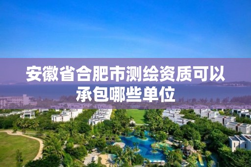 安徽省合肥市测绘资质可以承包哪些单位