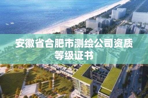 安徽省合肥市测绘公司资质等级证书