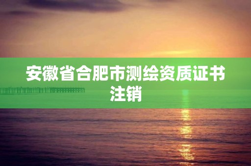 安徽省合肥市测绘资质证书注销