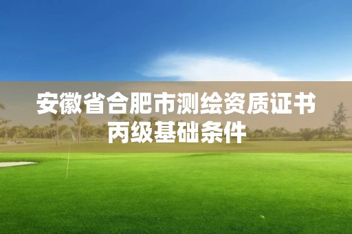 安徽省合肥市测绘资质证书丙级基础条件