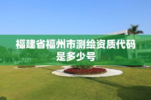 福建省福州市测绘资质代码是多少号