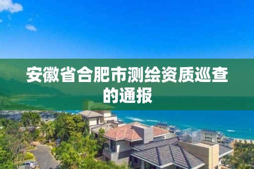 安徽省合肥市测绘资质巡查的通报