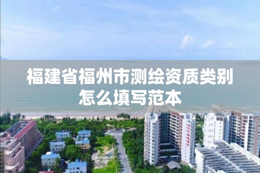 福建省福州市测绘资质类别怎么填写范本