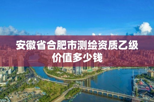 安徽省合肥市测绘资质乙级价值多少钱