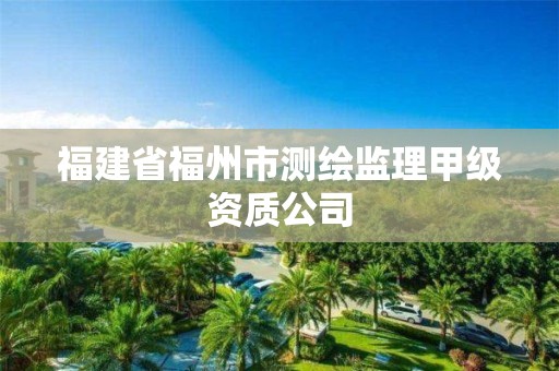 福建省福州市测绘监理甲级资质公司