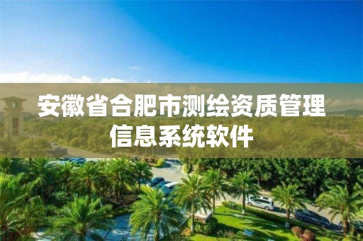 安徽省合肥市测绘资质管理信息系统软件