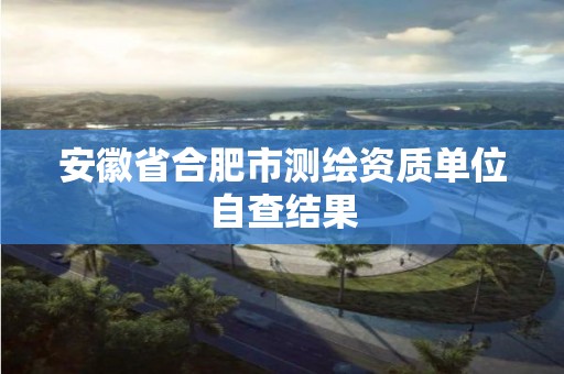 安徽省合肥市测绘资质单位自查结果