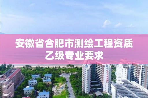 安徽省合肥市测绘工程资质乙级专业要求