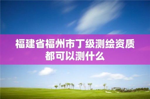 福建省福州市丁级测绘资质都可以测什么