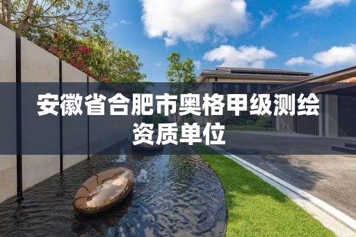 安徽省合肥市奥格甲级测绘资质单位