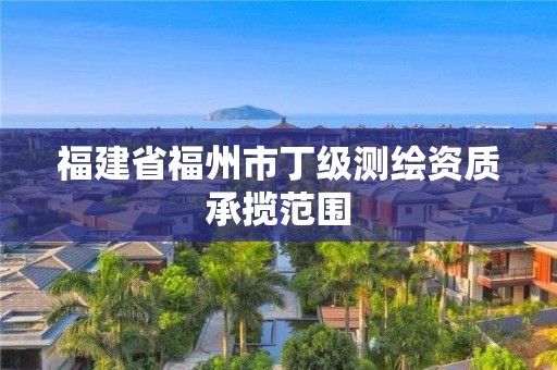 福建省福州市丁级测绘资质承揽范围