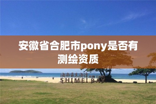 安徽省合肥市pony是否有测绘资质