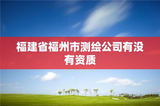 福建省福州市测绘公司有没有资质