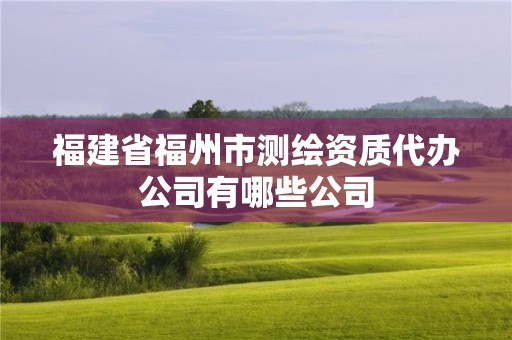 福建省福州市测绘资质代办公司有哪些公司