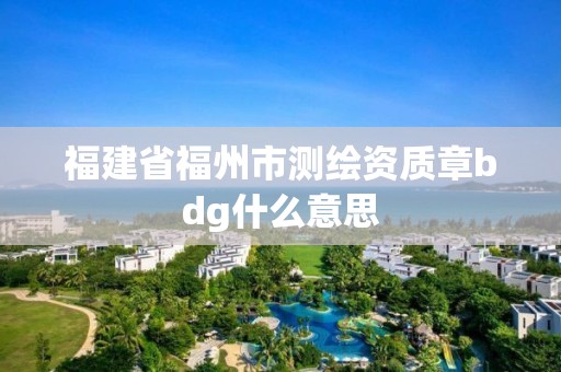 福建省福州市测绘资质章bdg什么意思