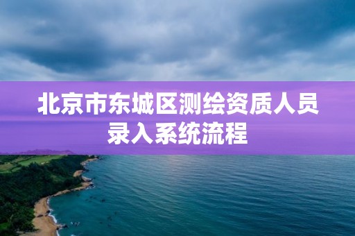 北京市东城区测绘资质人员录入系统流程