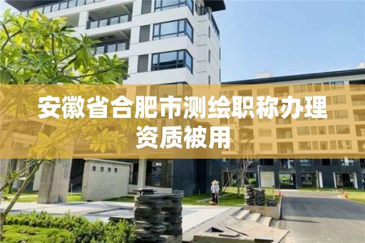 安徽省合肥市测绘职称办理资质被用