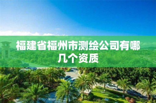 福建省福州市测绘公司有哪几个资质