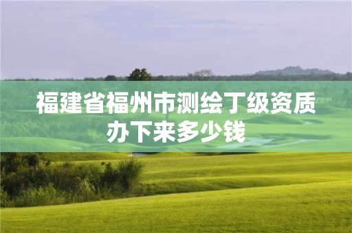 福建省福州市测绘丁级资质办下来多少钱