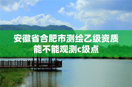 安徽省合肥市测绘乙级资质能不能观测c级点