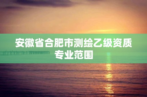 安徽省合肥市测绘乙级资质专业范围