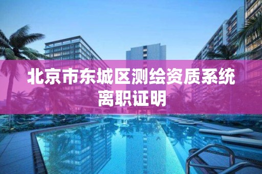 北京市东城区测绘资质系统离职证明