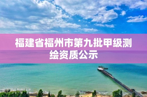 福建省福州市第九批甲级测绘资质公示