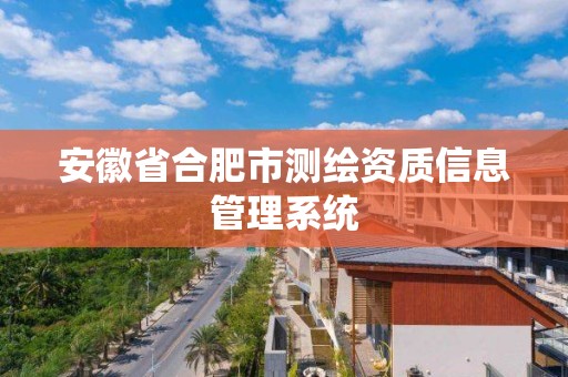 安徽省合肥市测绘资质信息管理系统