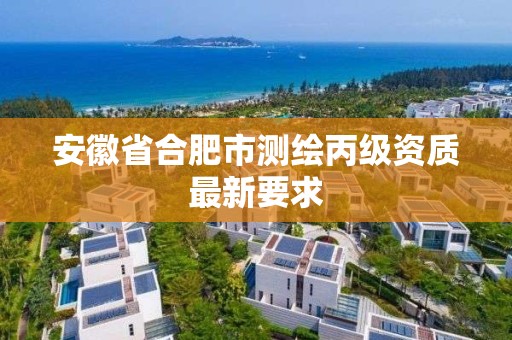 安徽省合肥市测绘丙级资质最新要求